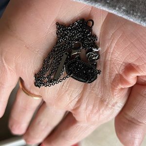 Kendra Scott Black Gem Cat Necklace